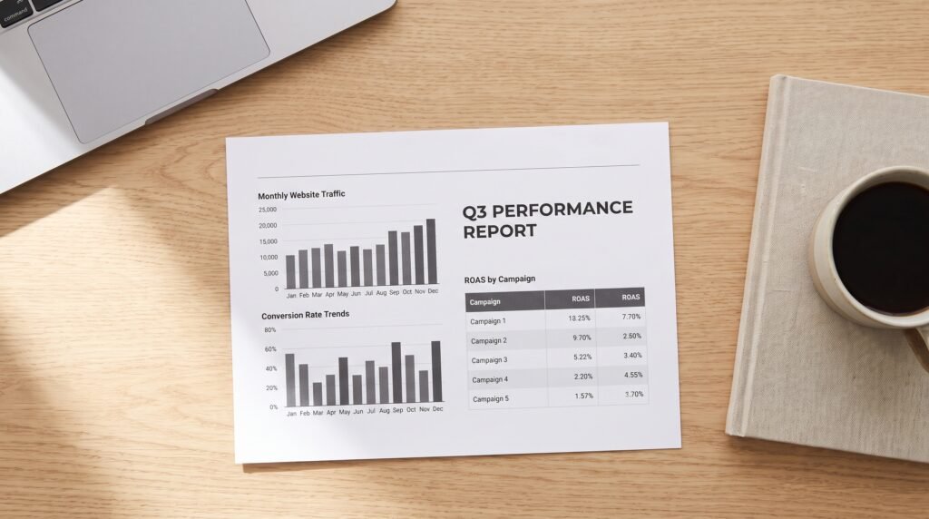 digital marketing report on desk 202607231807